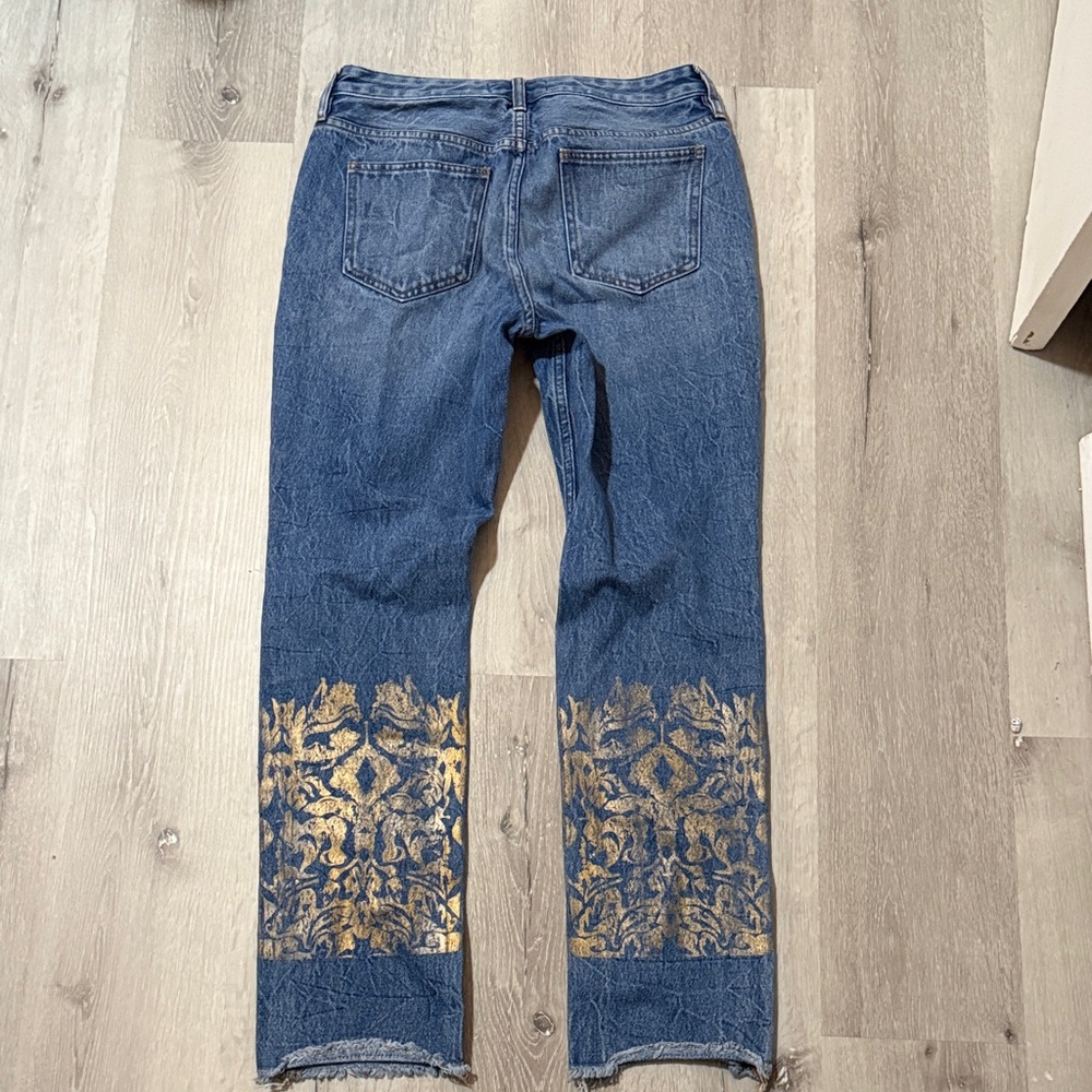 We The Free Blue Jeans with Gold Pattern‎ - Picture 6 of 6